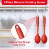 E-far Silicone Cooking Utensils Set, 25 Piece Kitchen Utensils with Holder, Non Toxic Kitchen Tools Spatula, Turner, Spoon, Ladle for Nonstick Cookware, Heat Resistant & Dishwasher Safe – Black(Red)