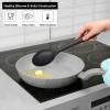 E-far Silicone Cooking Utensils Set, 25 Piece Kitchen Utensils with Holder, Non Toxic Kitchen Tools Spatula, Turner, Spoon, Ladle for Nonstick Cookware, Heat Resistant & Dishwasher Safe – Black(Black)