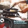 E-far Silicone Cooking Utensils Set, 7-Piece Black Heat Resistant Kitchen Utensils Set, Kitchen Nonstick Tools Spatula Ladle Spoon Pasta Server for Non-stick Cookware, Non-Toxic & Dishwasher safe(Black)