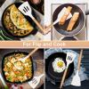 E-far Silicone Spatula Turner, 2 Pack Heat Resistant Kitchen Spatulas for Nonstick Cookware, Rubber Solid Slotted Spatula Cooking Utensils for Fish, Eggs, Pancakes (Black)(White)
