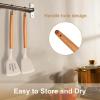 E-far Silicone Spatula Turner, 2 Pack Heat Resistant Kitchen Spatulas for Nonstick Cookware, Rubber Solid Slotted Spatula Cooking Utensils for Fish, Eggs, Pancakes (Black)(Khaki)