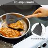 E-far Silicone Spatula Turner, 2 Pack Heat Resistant Kitchen Spatulas for Nonstick Cookware, Rubber Solid Slotted Spatula Cooking Utensils for Fish, Eggs, Pancakes (Black)(Gray)