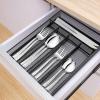 E-far Silverware Drawer Organizer, Mesh Wire Utensil Tray Drawer Organizer for Kitchen, Black Narrow Metal Flatware Cutlery Holder/Divider, 5 Compartment & Small Size – 12.5 x 9.25-Inch(Metal)