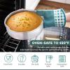 E-far Stainless Steel Baking Pan Set, 9-Piece Bakeware Sets for Cake Cookie Loaf Muffin, Include Round, Square, Rectangle Baking Sheet Pan with Lid & Cooling Rack, Dishwasher Safe(12-Piece Set)