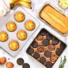E-far Stainless Steel Baking Pan Set, 9-Piece Bakeware Sets for Cake Cookie Loaf Muffin, Include Round, Square, Rectangle Baking Sheet Pan with Lid & Cooling Rack, Dishwasher Safe(9-Piece Set)