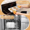 E-far Stainless Steel Baking Sheet with Wire Rack Set, 16” x 12” Cookie Sheet Baking Pan for Oven, Rimmed Large Metal Tray with Cooling Rack for Cooking Roasting, Non-Toxic & Dishwasher Safe(9.3″x7.3″)
