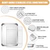 E-far Stainless Steel Baking Sheet with Wire Rack Set, 16” x 12” Cookie Sheet Baking Pan for Oven, Rimmed Large Metal Tray with Cooling Rack for Cooking Roasting, Non-Toxic & Dishwasher Safe(9.3″x7.3″)