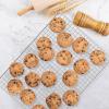 E-far Stainless Steel Baking Sheet with Wire Rack Set, 16” x 12” Cookie Sheet Baking Pan for Oven, Rimmed Large Metal Tray with Cooling Rack for Cooking Roasting, Non-Toxic & Dishwasher Safe(17.6″x13″)