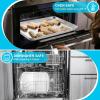 E-far Stainless Steel Baking Sheet with Wire Rack Set, 16” x 12” Cookie Sheet Baking Pan for Oven, Rimmed Large Metal Tray with Cooling Rack for Cooking Roasting, Non-Toxic & Dishwasher Safe(12.5″x9.5″)