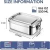 E-far Stainless Steel Bento Box, Large 1400ml Metal Bento Lunch Box Container, 49oz Leak-Proof Lunch Container with Lids and 2 Removable Dividers, Reusable Meal Storage for Camping Picnic Travel Work(2)