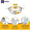 E-far Stainless Steel Colander Set of 3 (1-3-5Quart), Micro-Perforated Metal Colander Strainer with Handle for Kitchen/Draining Pasta/Rinsing Vegetables Fruits, Heavy Duty & Dishwasher Safe(3 QT)