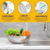 E-far Stainless Steel Colander Set of 3 (1-3-5Quart), Micro-Perforated Metal Colander Strainer with Handle for Kitchen/Draining Pasta/Rinsing Vegetables Fruits, Heavy Duty & Dishwasher Safe(3 + 5 QT)