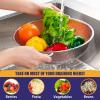 E-far Stainless Steel Colander Set of 3 (1-3-5Quart), Micro-Perforated Metal Colander Strainer with Handle for Kitchen/Draining Pasta/Rinsing Vegetables Fruits, Heavy Duty & Dishwasher Safe(5 QT)