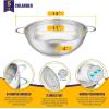 E-far Stainless Steel Colander Set of 3 (1-3-5Quart), Micro-Perforated Metal Colander Strainer with Handle for Kitchen/Draining Pasta/Rinsing Vegetables Fruits, Heavy Duty & Dishwasher Safe(5 QT)