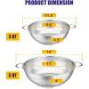 E-far Stainless Steel Colander Set of 3 (1-3-5Quart), Micro-Perforated Metal Colander Strainer with Handle for Kitchen/Draining Pasta/Rinsing Vegetables Fruits, Heavy Duty & Dishwasher Safe(3 + 5 QT)