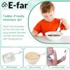 E-far Stainless Steel Kids Forks, 6-Piece Toddlers Forks Safe for Preschooler/Children, Hammered Adult look & Small Size, Rust Free & Dishwasher Safe(Animal Spoons)