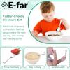 E-far Stainless Steel Kids Forks, 6-Piece Toddlers Forks Safe for Preschooler/Children, Hammered Adult look & Small Size, Rust Free & Dishwasher Safe(Animal Spoons & Forks)