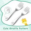 E-far Stainless Steel Kids Forks, 6-Piece Toddlers Forks Safe for Preschooler/Children, Hammered Adult look & Small Size, Rust Free & Dishwasher Safe(Animal Forks)