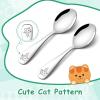 E-far Stainless Steel Kids Forks, 6-Piece Toddlers Forks Safe for Preschooler/Children, Hammered Adult look & Small Size, Rust Free & Dishwasher Safe(Animal Spoons)