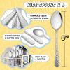 E-far Stainless Steel Kids Forks, 6-Piece Toddlers Forks Safe for Preschooler/Children, Hammered Adult look & Small Size, Rust Free & Dishwasher Safe(Hammered Spoon)