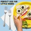 E-far Stainless Steel Kids Forks, 6-Piece Toddlers Forks Safe for Preschooler/Children, Hammered Adult look & Small Size, Rust Free & Dishwasher Safe(Hammered Fork)
