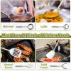 E-far Stainless Steel Kitchen Utensils Set, 39-Piece Cooking Utensils Set with Holder, Non-toxic Metal Heat Resistant Kitchen Gadgets Cookware Tool Spatula Set for Cooking, Dishwasher Safe(10)