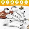 E-far Stainless Steel Kitchen Utensils Set, 39-Piece Cooking Utensils Set with Holder, Non-toxic Metal Heat Resistant Kitchen Gadgets Cookware Tool Spatula Set for Cooking, Dishwasher Safe(6)