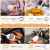 E-far Stainless Steel Kitchen Utensils Set, 39-Piece Cooking Utensils Set with Holder, Non-toxic Metal Heat Resistant Kitchen Gadgets Cookware Tool Spatula Set for Cooking, Dishwasher Safe(4)