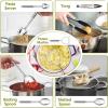 E-far Stainless Steel Kitchen Utensils Set, 39-Piece Cooking Utensils Set with Holder, Non-toxic Metal Heat Resistant Kitchen Gadgets Cookware Tool Spatula Set for Cooking, Dishwasher Safe(10)