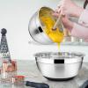 E-far Stainless Steel Mixing Bowls Set of 5, Size 7/3.5/2.5/1.5/1 QT, Metal Nesting Bowls with Colorful Airtight Lids & Non-Slip Bottoms, Great for Kitchen Cooking, Baking, Serving, Food Prep(Black)