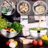 E-far Stainless Steel Mixing Bowls with Airtight Lids, 7-Piece Metal Nesting Bowls with Black Lids for Saving Storage Space, Size 7, 4.6, 3, 2, 1.5, 1, 0.7QT, Great for Baking/Cooking/Prepping(Black)