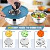 E-far Stainless Steel Mixing Bowls with Lids Set, 5-Piece Nesting Salad Bowls with 3 Grater Attachments and Non-Slip Bottoms, Size 4.6, 2.6, 2, 1.5, 1QT for Kitchen (Black)(Blue)