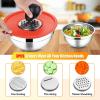 E-far Stainless Steel Mixing Bowls with Lids Set, 5-Piece Nesting Salad Bowls with 3 Grater Attachments and Non-Slip Bottoms, Size 4.6, 2.6, 2, 1.5, 1QT for Kitchen (Black)(Colorful)