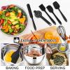 E-far Stainless Steel Mixing Bowls with Lids Set, 5-Piece Nesting Salad Bowls with 3 Grater Attachments and Non-Slip Bottoms, Size 4.6, 2.6, 2, 1.5, 1QT for Kitchen (Black)(Black)