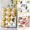 E-far Stainless Steel Muffin Pan Set of 5, 12 Cups Cupcake Pans Tins for Baking, Non-Toxic Metal Muffin Tray Molds for Small Mini Cupcake, Heavy Duty & Regular Size, Rust Free & Dishwasher Safe(Silver)