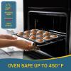 E-far Stainless Steel Muffin Pan Set of 5, 12 Cups Cupcake Pans Tins for Baking, Non-Toxic Metal Muffin Tray Molds for Small Mini Cupcake, Heavy Duty & Regular Size, Rust Free & Dishwasher Safe(Black)