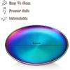 E-far Stainless Steel Plates Set of 4, 8-inch Metal Dinner Plates for Kids Toddlers, Great for Self-feeding/Picnic/Outdoor Camping, Healthy & Non-toxic, Shatterproof & Dishwasher Safe(Rainbow)