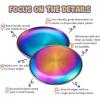 E-far Stainless Steel Plates Set of 4, 8-inch Metal Dinner Plates for Kids Toddlers, Great for Self-feeding/Picnic/Outdoor Camping, Healthy & Non-toxic, Shatterproof & Dishwasher Safe(Rainbow)