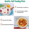 E-far Stainless Steel Plates Set of 4, 8-inch Metal Dinner Plates for Kids Toddlers, Great for Self-feeding/Picnic/Outdoor Camping, Healthy & Non-toxic, Shatterproof & Dishwasher Safe(Silver)