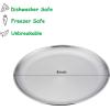E-far Stainless Steel Plates Set of 4, 8-inch Metal Dinner Plates for Kids Toddlers, Great for Self-feeding/Picnic/Outdoor Camping, Healthy & Non-toxic, Shatterproof & Dishwasher Safe(Silver)