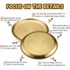 E-far Stainless Steel Plates Set of 4, 8-inch Metal Dinner Plates for Kids Toddlers, Great for Self-feeding/Picnic/Outdoor Camping, Healthy & Non-toxic, Shatterproof & Dishwasher Safe(Gold)