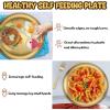 E-far Stainless Steel Plates Set of 4, 8-inch Metal Dinner Plates for Kids Toddlers, Great for Self-feeding/Picnic/Outdoor Camping, Healthy & Non-toxic, Shatterproof & Dishwasher Safe(Gold)
