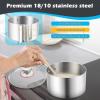 E-far Stainless Steel Saucepan Set – 1Qt & 2 Qt, Triply Sauce Pan Pot with Lid for Cooking Pasta Warming Milk Boiling Water, Small Metal Cookware for Kitchen, Induction Ready & Heavy Duty(2 Quarts)