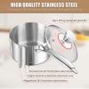E-far Stainless Steel Saucepan Set – 1Qt & 2 Qt, Triply Sauce Pan Pot with Lid for Cooking Pasta Warming Milk Boiling Water, Small Metal Cookware for Kitchen, Induction Ready & Heavy Duty(1QT & 2QT)
