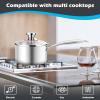 E-far Stainless Steel Saucepan Set – 1Qt & 2 Qt, Triply Sauce Pan Pot with Lid for Cooking Pasta Warming Milk Boiling Water, Small Metal Cookware for Kitchen, Induction Ready & Heavy Duty(3 Quarts)