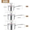E-far Stainless Steel Saucepan Set – 1Qt & 2 Qt, Triply Sauce Pan Pot with Lid for Cooking Pasta Warming Milk Boiling Water, Small Metal Cookware for Kitchen, Induction Ready & Heavy Duty(1QT & 2QT & 3QT)