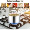 E-far Stainless Steel Saucepan Set – 1Qt & 2 Qt, Triply Sauce Pan Pot with Lid for Cooking Pasta Warming Milk Boiling Water, Small Metal Cookware for Kitchen, Induction Ready & Heavy Duty(1QT & 3QT)