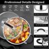 E-far Stainless Steel Stock Pot, 8 Quart Large Cooking Pot with Glass Lid for Boiling Pasta Soup Sauce, Tri-Ply Induction Thick Base for All Stoves, Cool-Touch Handles & Dishwasher Safe(4 Quarts)