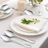 E-far Stainless Steel Teaspoons Set of 12, 6.7 Inch Pearled Edge Small Dessert Tea Spoons Silverware for Home, Kitchen and Restaurant, Non-toxic, Mirror Polished, Dishwasher Safe(7.9inches)