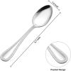 E-far Stainless Steel Teaspoons Set of 12, 6.7 Inch Pearled Edge Small Dessert Tea Spoons Silverware for Home, Kitchen and Restaurant, Non-toxic, Mirror Polished, Dishwasher Safe(6.7inches)